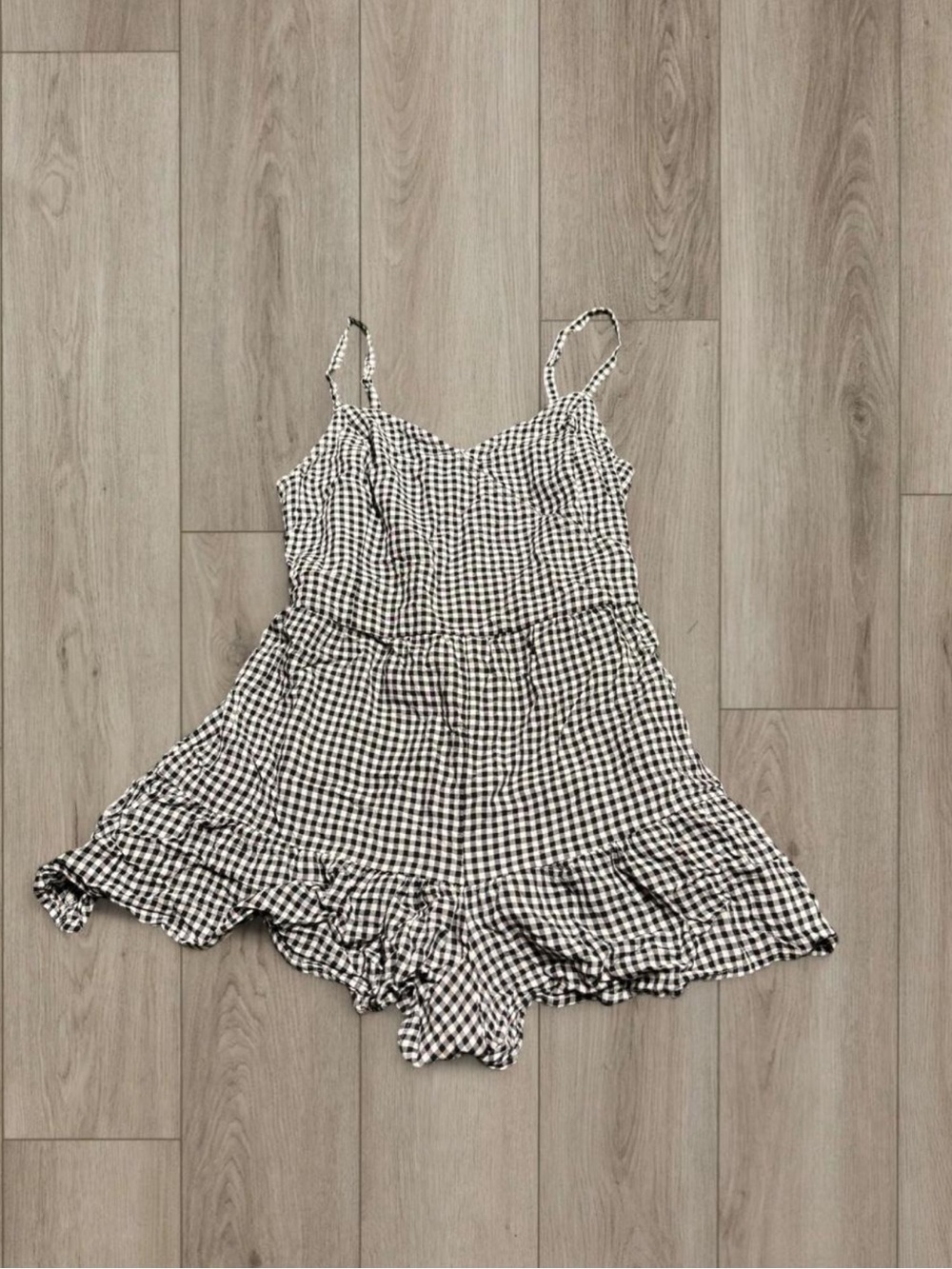 Hollister Black & White Gingham Romper